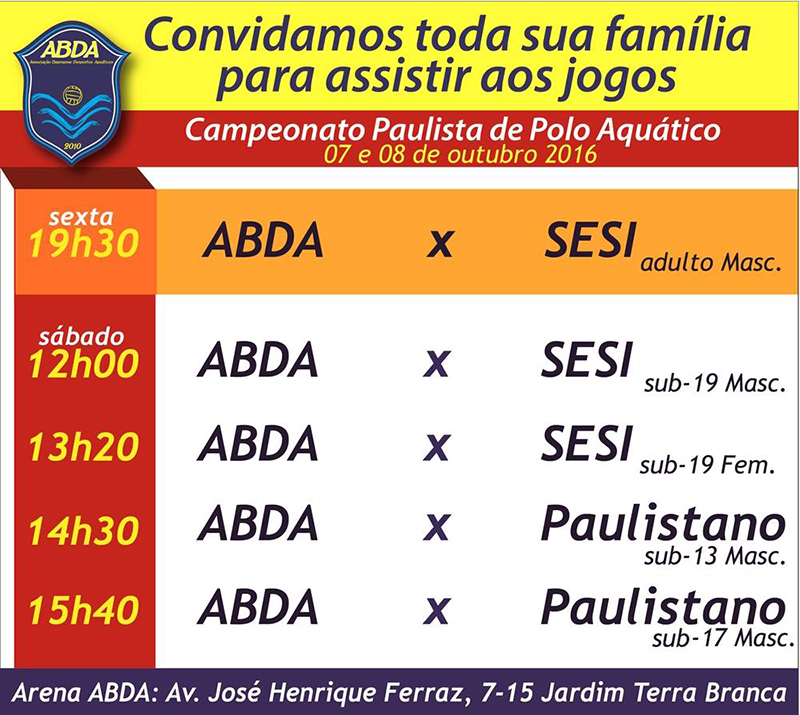 Equipe da ABDA de polo aqutico enfrenta time do SESI neste fim de semana pela categoria adulta