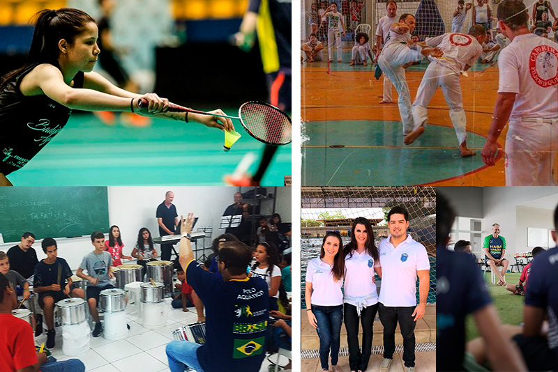 haver clnicas de percusso, badminton, capoeira, nutrio e conversa com o campeo olmpico Attila Sudar